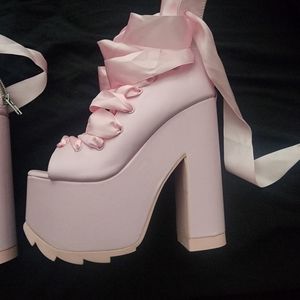 Y.R.U Pink Ballet Bae Platforms